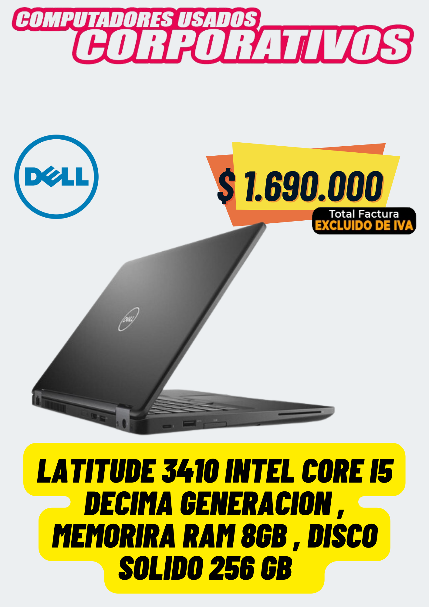 Dell latitud 3410 Intel® Core™  I5 decima generación
